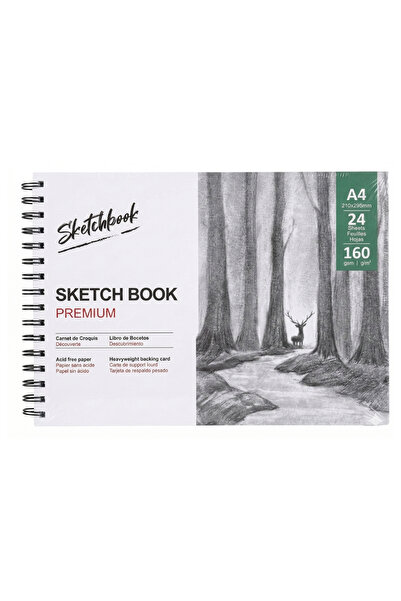 Şehir Online Mağazacılık A4 Sketchbook 160 Gr 24 Sheets - Premium Charcoal Dr...
