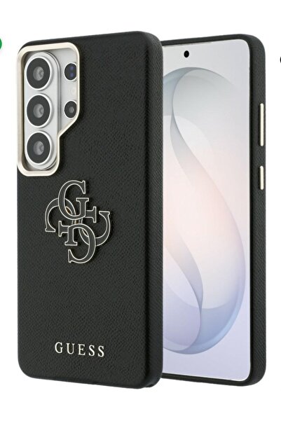 Samsung Guess Grained Big 4G Metal Logo Galaxy S26 Ultra Black Premium Case