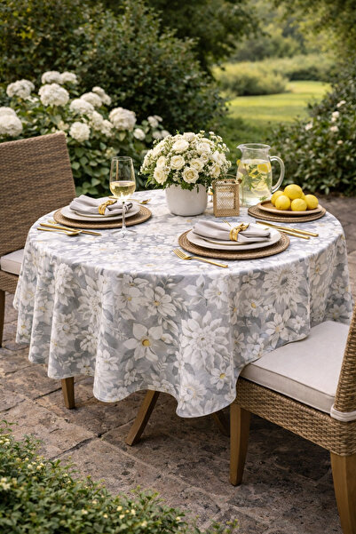 OEM ROUND tablecloth 100% Cotton, teflon coated, waterproof 175 x 175cm 5D Da...