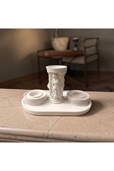 ATELİER LUCERE Angel Helen Sütun ve Tealight Mumluk 3lü Set / Obje /Dekor