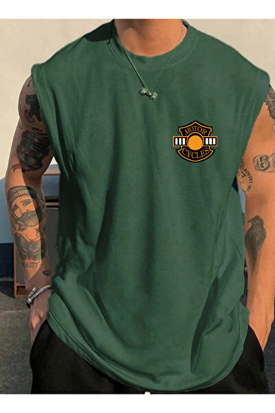 SUNFREE Motorcycle Printed Men's Summer Gym Casual Sleeveless Singlet Zero Sl...