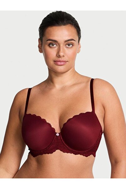 Victoria's Secret Smooth Lace Light Padding Support Classic Gathering Demi Bra