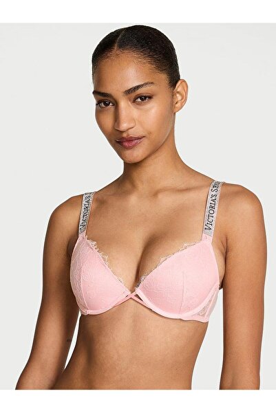Victoria's Secret Sparkling Strap Lace Lightly Padded Supportive Low-Cut Demi...