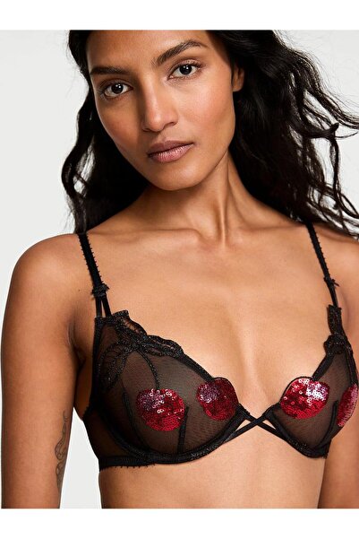 Victoria's Secret Işıltılı Payet İşlemeli Desteksiz Demi Sütyen