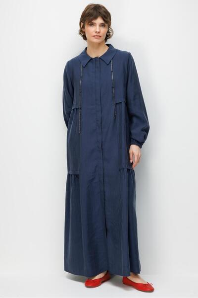 Micca %80 Doğal LyoCELL Dökümlü Soft Hissiyatlı Yaka Aksesuar Garni Detaylı K...