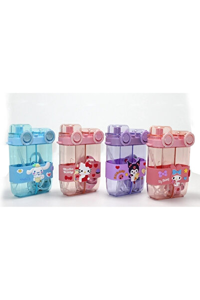 Epilons My Melody Double Compartment Water Bottle with Straw & Water Containe...
