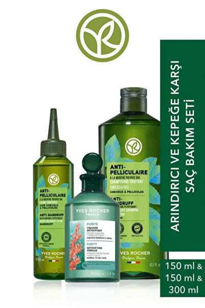 Yves Rocher Kepeğe Karşı Arındırıcı Saç Bakım Seti Şampuan 300 ml Saç Losyonu...