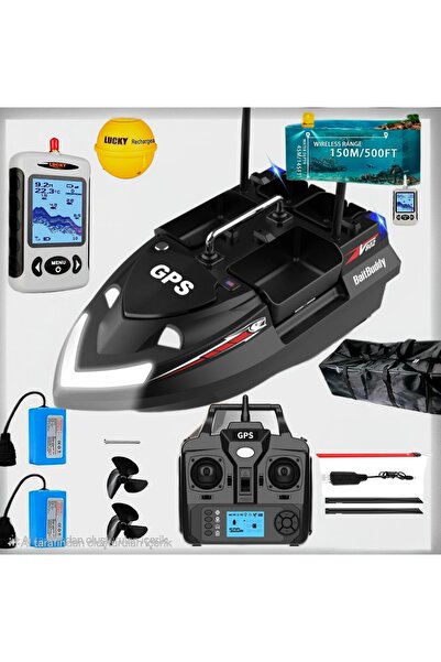 TEKNOBO Yemleme botu balıkbulucu orjınal lucky sonarlı gps 160 konum kayıt ot...