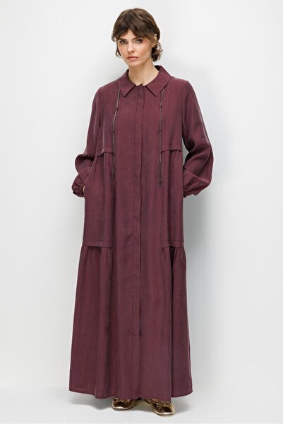 Micca %80 Doğal LyoCELL Dökümlü Soft Hissiyatlı Yaka Aksesuar Garni Detaylı K...