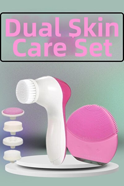shopwave Double Skin Care Set 5 Head Facial Cleansing and Massage Tool Revita...