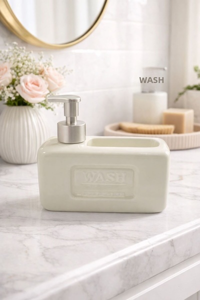 NEWNOW Lunessa Porcelain Liquid Soap Dispenser – Modern Bathroom Dispenser