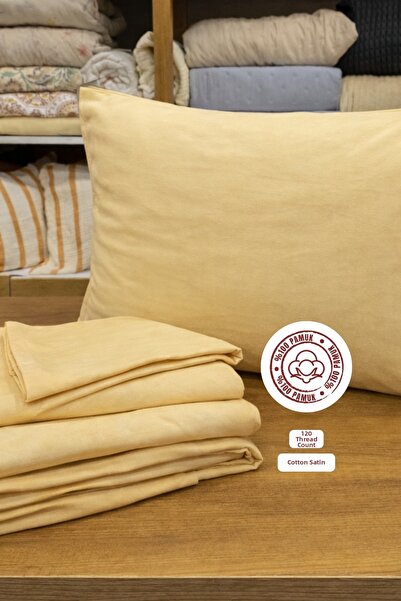 sutra 120 Thread Count 100% Cotton Satin Solid Color Double Duvet Cover Set