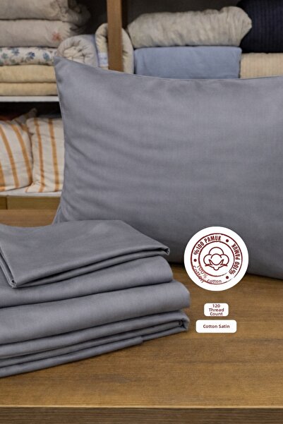 sutra 120 Thread Count 100% Cotton Satin Solid Color Double Duvet Cover Set