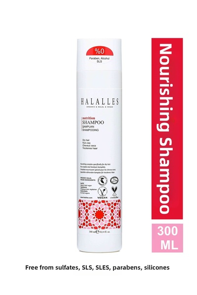 Halalles Nourishing Shampoo for Dry and Damaged Hair - Sulfate Free & Vegan F...