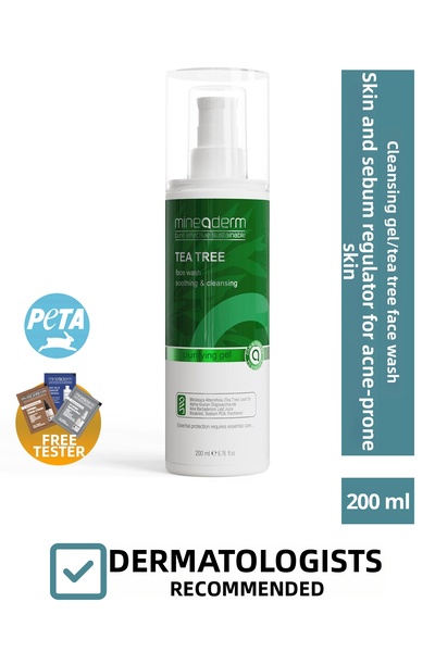 mineaderm Sebum Regulating Cleansing Gel for Acne-Prone Skin/Tea Tree Face Wa...