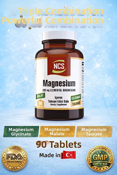 NCS مغنيسيوم بيكلينيسات جليسينات تورات مالاد 200 ملغ 90 قرص