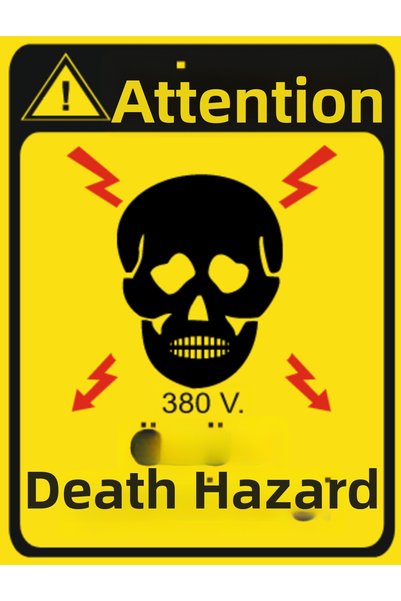 HiperAD Reklam Attention 380V Death Hazard (Electricity) a Quality Dekota Pri...