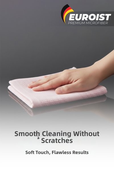 euroist 3 Pieces Microfiber Cleaning Cloth - Glass, Mirror, Kitchen, Bathroom, Car General Cleaning Cloth - 30X40 cm