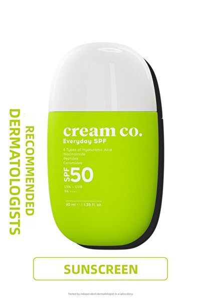 Cream Co. كريم SPF50 وقاية من الشمس |   مرطب مضاد للعيوب ومفتح للبشرة |   40 ...