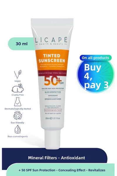 Licape واقي شمسي ملون عالي الحماية بعامل حماية من الشمس 50 - خافي عيوب البشرة