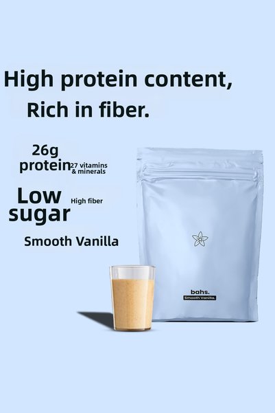 bahs. Smooth Vanilla High Food Powder - 40gr Protein, 1080gr 12 Servings