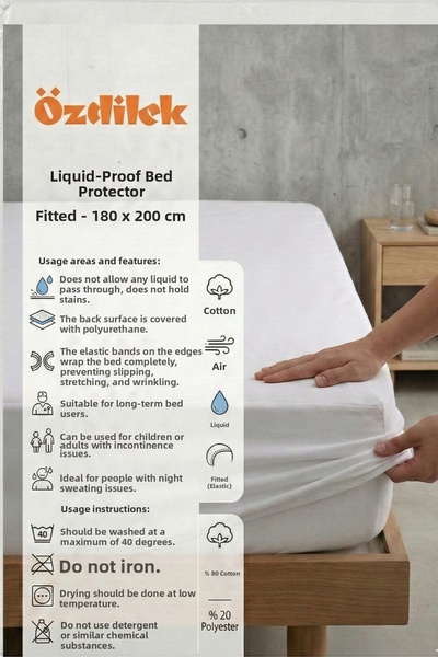 Özdilek مرتبة مقاس كينج مقاومة للسوائل مقاس 180 × 200 سم