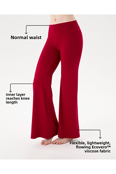 Ayma Active Παντελόνι γιόγκα με κόκκινο σορτς Λεπτό ντραπέ παντελόνι γιόγκα