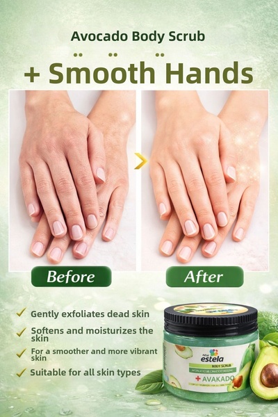 GenelTedarik Avocado Extract Moisture Bomb, Instant Anti-Stain Hand and Body Peeling 500 Gr