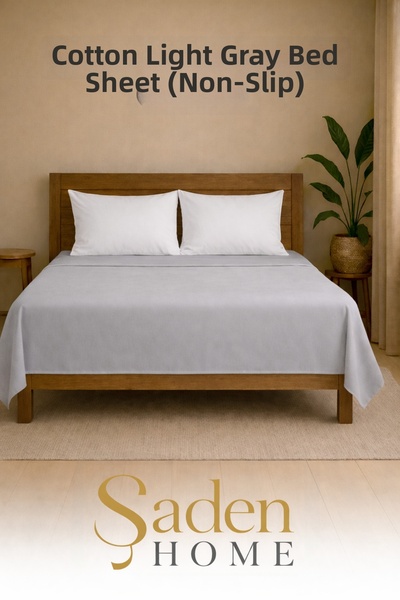 SADEN HOME Cotton Double Bedding Sets in Light Gray Carşa Bed Sheet X240 cm