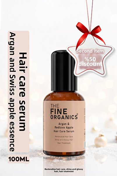 THE FINE ORGANICS 100 مل مصل العناية بالشعر بخلاصة الأرغان والتفاح السويسري