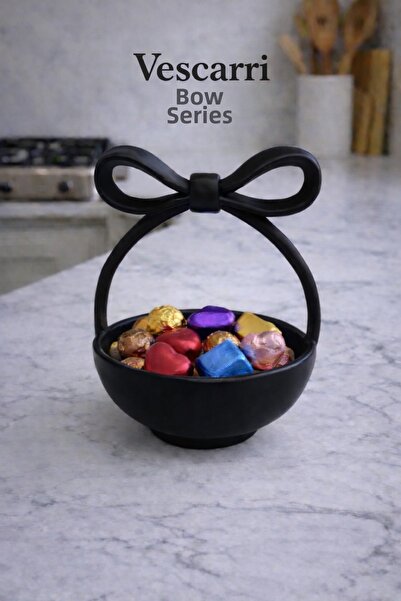 Vescarri Mini Fi Bow Detail Ase – Decorative Jewelry Organizer - Sugar Bowl