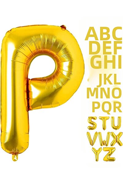 tedaks 1 Piece 16 Inch 36 cm P Letter Gold Foil Balloon
