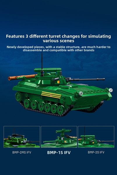 ModelBrixx مجموعة مكعبات بناء ناقل الجنود المدرع BMP-2MS - 738 قطعة