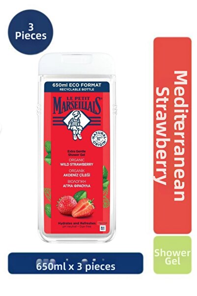 Le Petit Marseillais Mediterranean Strawberry Shower Gel 650 ml X3