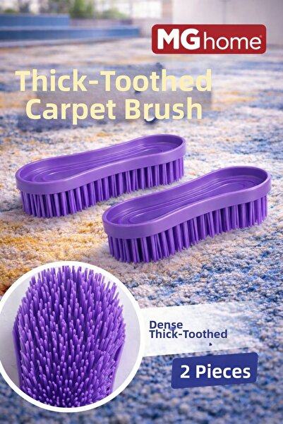 VENON فرشاة تنظيف السجاد ذات الرأس السميك، فرشاة بلاستيكية لتنظيف السجاد، قطعتان