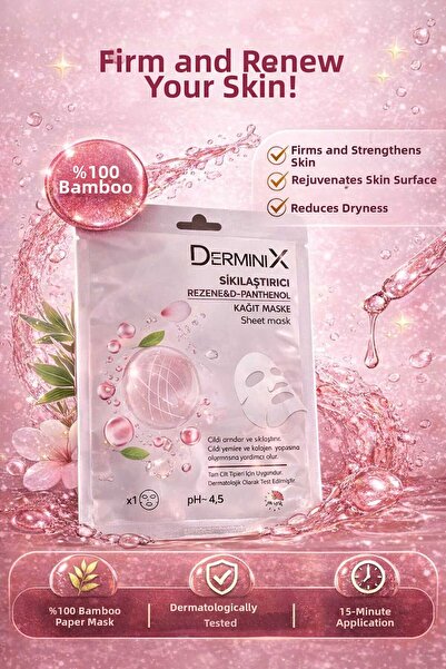 Derminix قناع ورقي لشد البشرة 25 جرام قطعة واحدة - بالشمر والدي-بانثينول، للب...
