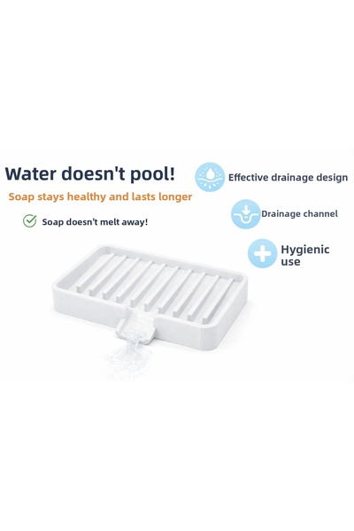 justone Soap Dish with Water Drain and Grid – Tabletop Soap Holder, Easy to C...