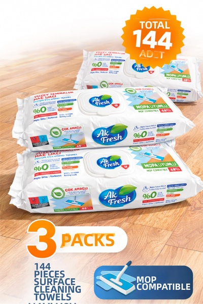 KEP قماش ممسحة الأرضيات، 3 عبوات تحتوي كل منها على 48 قطعة - مناديل مبللة للم...