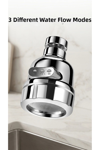 lowell home Water-Saving Chrome Faucet Nozzle with Rotating Head, 3-Function ...