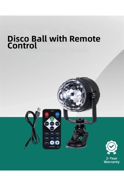 Epilons مصباح كرة ديسكو مع 7 أوضاع إضاءة مختلفة ومستشعر صوت