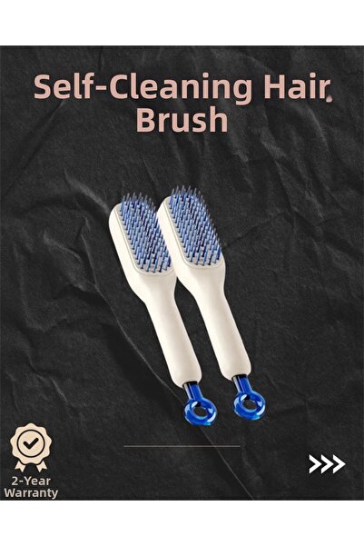 My Reality Fashion مشط شعر مبطن بالهواء ذاتي التنظيف - مشط بدون عقد