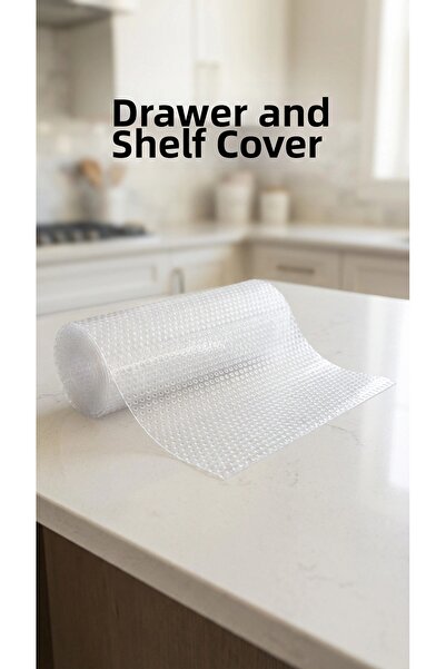 lowell home Transparent Non-Slip Pvc Shelf Cabinet Drawer Protector 45X300 cm