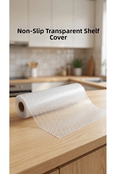 lowell home Transparent Pvc Shelf Cover Non-Slip Drawer Covers 45X300 cm Kitc...