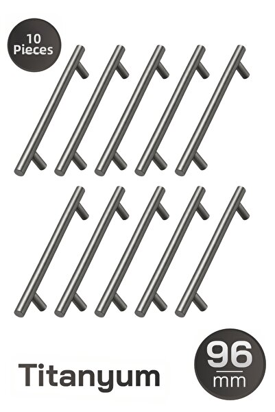 Badem10 (10 Pieces) Titanium Color 96 mm 9.6 cm Metal Furniture Kitchen Cupbo...