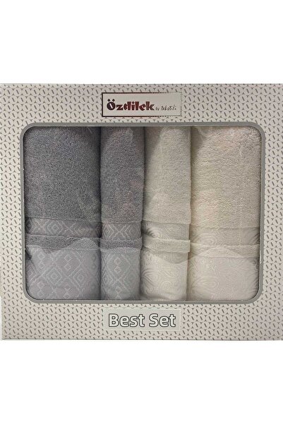 Özdilek Dory Best Set Bath Set Cream - Gray