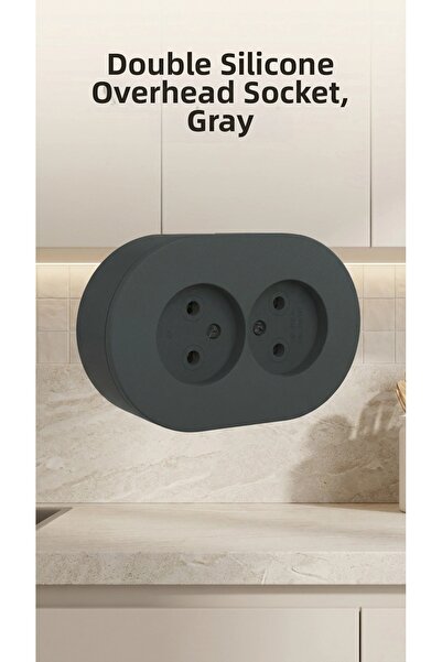 lowell home Anthracite Color Double Surface Mounted Grounded Electrical Socket