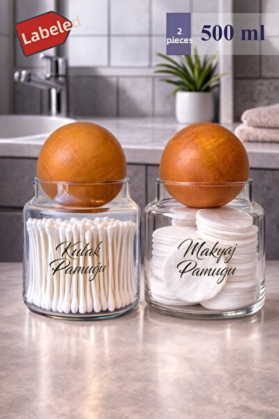 Mutfak Köşesi Pureglass Pachet de 2 borcane de sticlă de 500 ml cu capac din ...