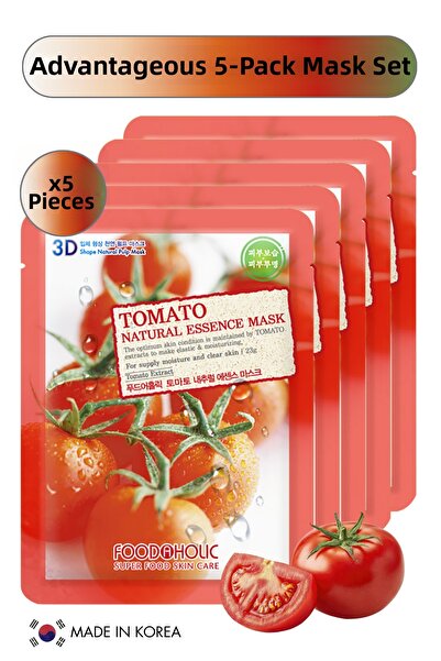 FOODAHOLIC Refreshing and Toning Tomato Extract Moisturizing 3D Sheet Mask