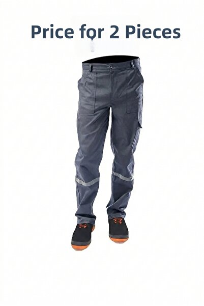 Secura İş Güvenliği بنطلون عمل 16/12 P قطن G قماش غبردين رمادي 5 Ce بجيوب قما...