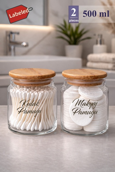 Mutfak Köşesi Pureglass Set de 2 Borcane de sticlă de 500 ml cu capace din le...